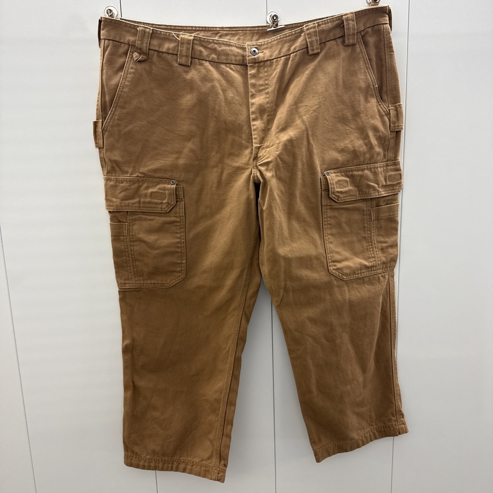 Duluth Trading Co Men's Brown Cargo Canvas Work Pants 48x30 Relaxed Fit